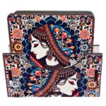 Rastogi Handicrafts Coaster Set of 6 Colorful India Theme Design Wooden Coasters to Serve Tea Cups, Coffee Mugs and Glasses (Ragini-2 Coaster Set)