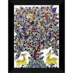SAF paintings Madhubani Traditional Black frame painting for Wall Decoration SA-SANFK33301A