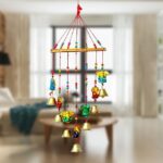 Shivakari Multicolor Handicraft Traditional Ganesh Wind Chime for Home Decoration, Ganpati Window Hanging Bells Chimes Showpiece for Home Decor, Wall Decor, Diwali Gift.