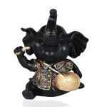 TRUEMART India Handicrafts Elephant Showpiece with Instrument for Home Decorations Figurine for Home Decor Showpiece Living Room, Bedroom, Office Desk, Cabinets