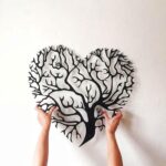 UNKAR EXPORTS INDIA | Rustic Metal Powder-Coated | Black | Heart On The | Wall Art Sculpture | Unique Housewarming | Gifts Iron Handicraft | Wall Hanging | Showpiece