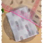 Women's Kota Doria Suit Set Hand Block Printed Traditional Handicraft Dress Material 2.5 Meter Top & 2.5 Meter Dupatta No Bottom (Handloom Cloth Store) HCS29HBPDM1