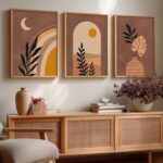 walllane Boho Art Home Decoration Painting | Paintings With Frame For Living Room Bed Room Hotel Wall Decor Digital Reprint Set of 3 (13X17 inch)