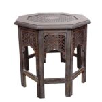 Artesia Wooden Handcrafted Folding Round Coffee Table for Livingroom and Bedroom End Table Solid Wood Outdoor Center Table for Garden (Brown)