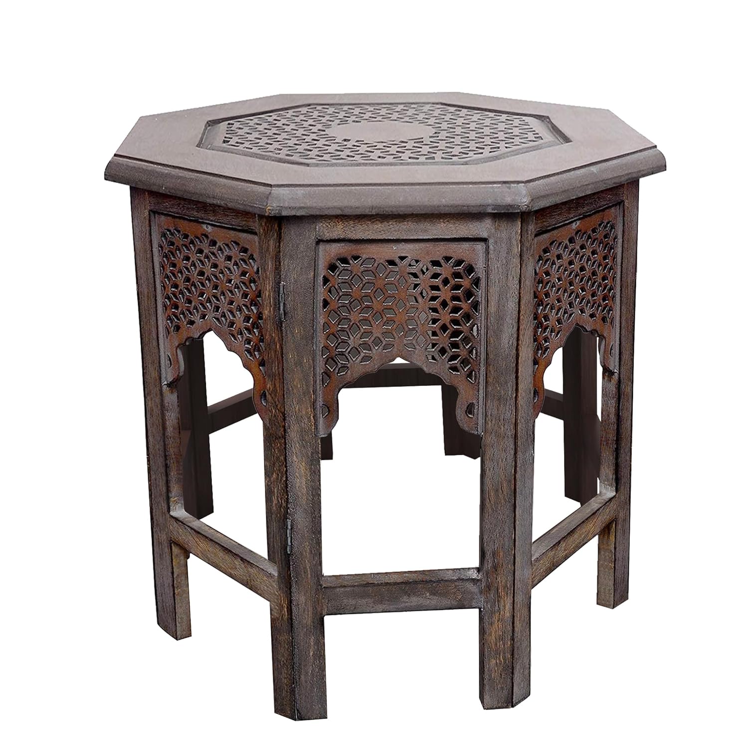 Artesia Wooden Handcrafted Folding Round Coffee Table for Livingroom and Bedroom End Table Solid Wood Outdoor Center Table for Garden (Brown)