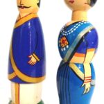 Crafts India Handcrafted channapatna Wooden Couple Dolls/Toys