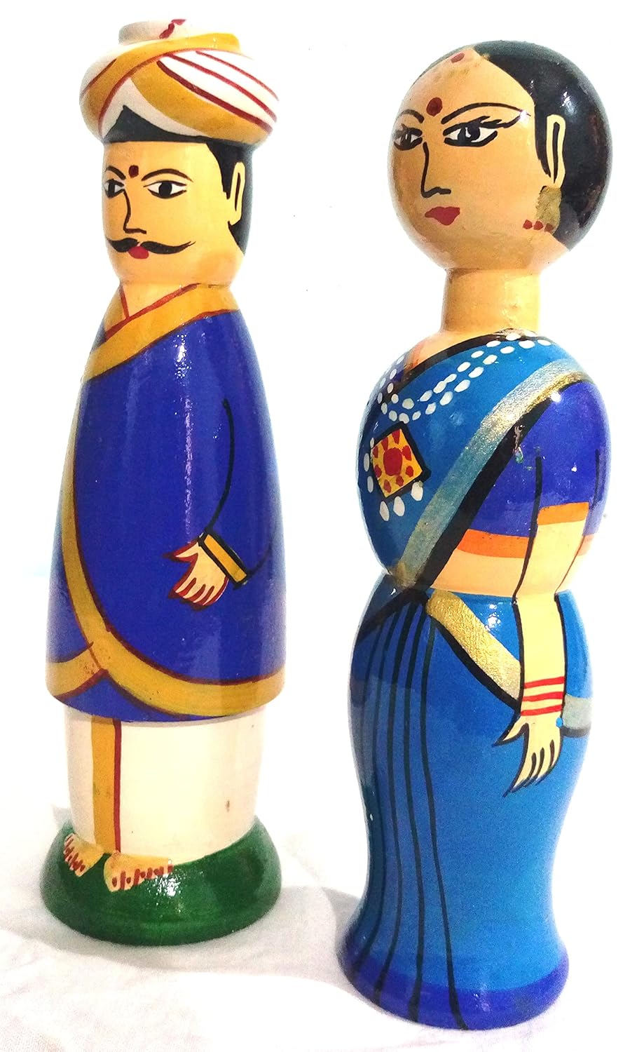 Crafts India Handcrafted channapatna Wooden Couple Dolls/Toys
