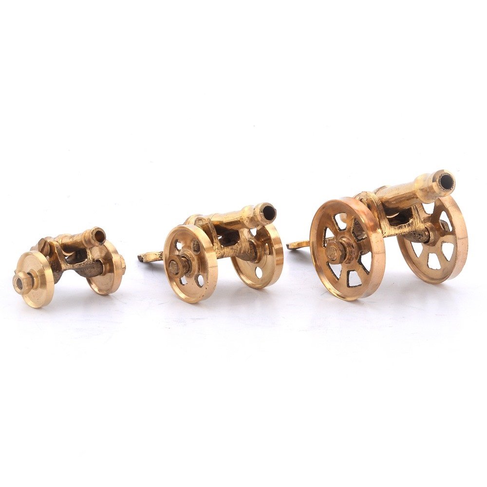 Little India Original Brass Handicraft Canon Gift Set for Home Décor (151, 3-Pieces, Brown) Item Name (aka Title)