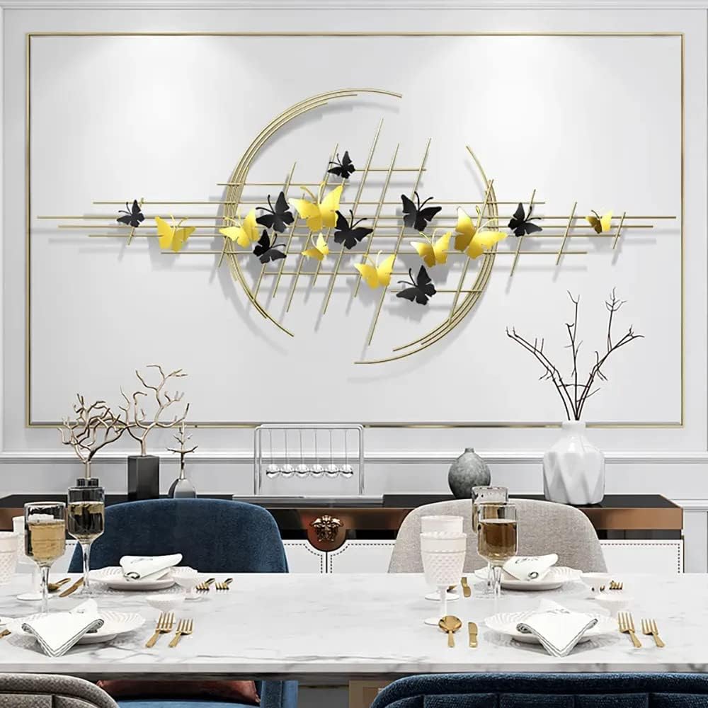 ULTRA SHINE HOME DECOR Stylish Metal Art Butterfly Wall Hanging Sculptures for Modern Home Decoration, Bedroom, Living Room, Hotel & Restaurant (50 x 24 Inch)