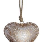 ATC Metal Heart Wall Hanging (18 X 5 X 33 cm_Gold White Wash)