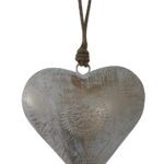 ATC Metal Heart Wall Hanging (23 X 5 X 38 cm_Brown White Wash)