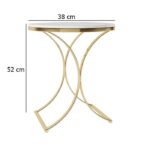 Device Bas with BROWN ART SHOPPEE Luxury Iron Side Table Living Room Sofa Corner Table Mdf Iron Small Round Table Simple Bedside Table & End Table For Living Room (Golden & White)