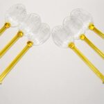MARBOGLASS India Handicraft Crystal Glass Spoon Set,Cutlery Set/Table Ware Cutlery/Dinner Cutlery/Spoon (Set of 6) (Glass Yellow)