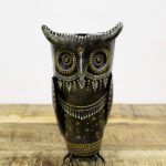 Metal Handcrafted Owl Planter - Indoor Decor Planter, (Dimensions - 6 x 3.5 x 10 Inches). Made in India.