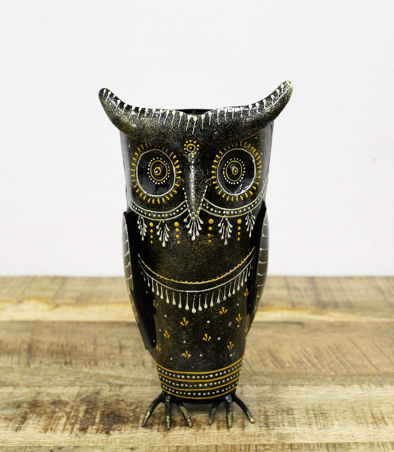 Metal Handcrafted Owl Planter - Indoor Decor Planter, (Dimensions - 6 x 3.5 x 10 Inches). Made in India.