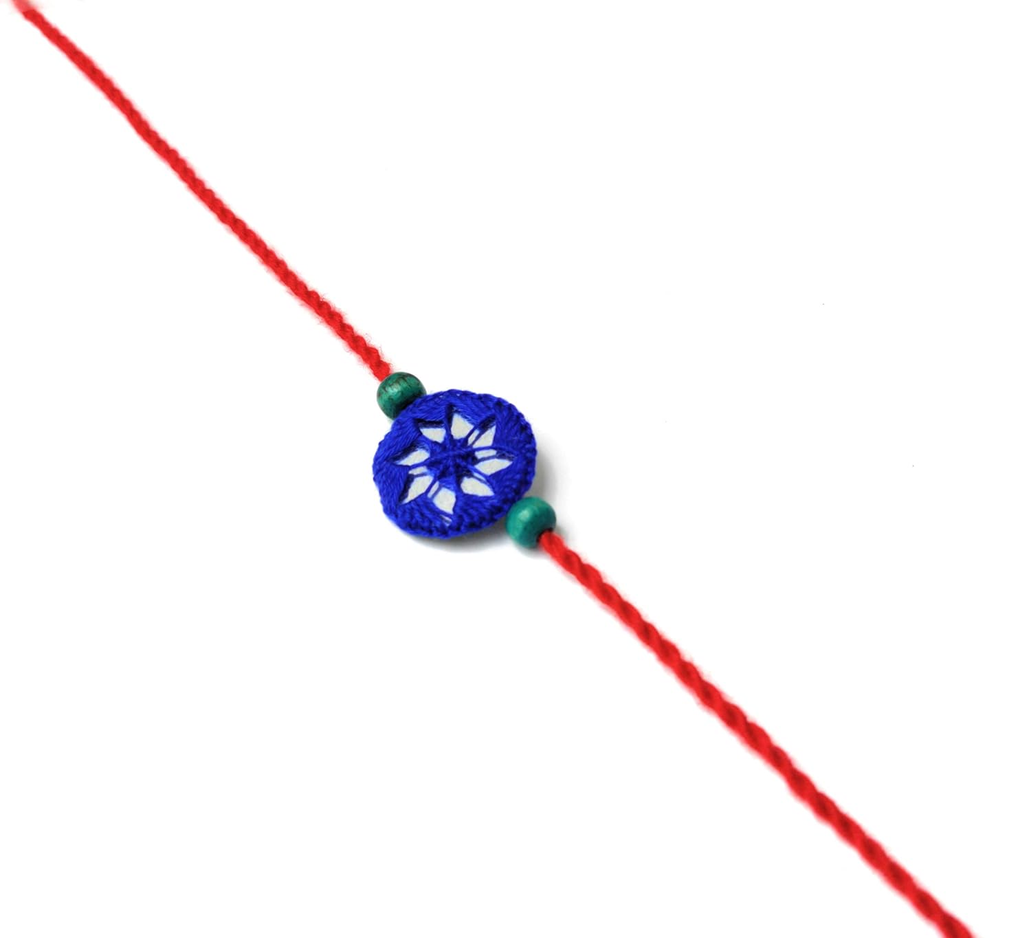 Prapti Handicrafts Hand Embroidered Fabric Rakhi for Brothers red