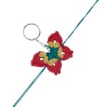 Prapti Handicrafts Handmade Eco-Friendly Crochet Cartoon Keychain Rakhi for Kids, Boys/Girls (butterfly)