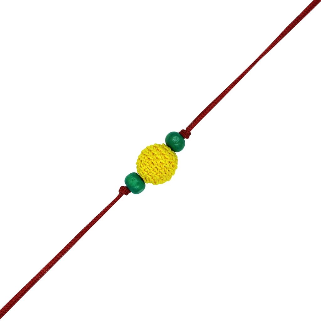 Prapti Handicrafts Handmade Multicolour Crochet Beads Rakhi for Brothers (Pack of 1)