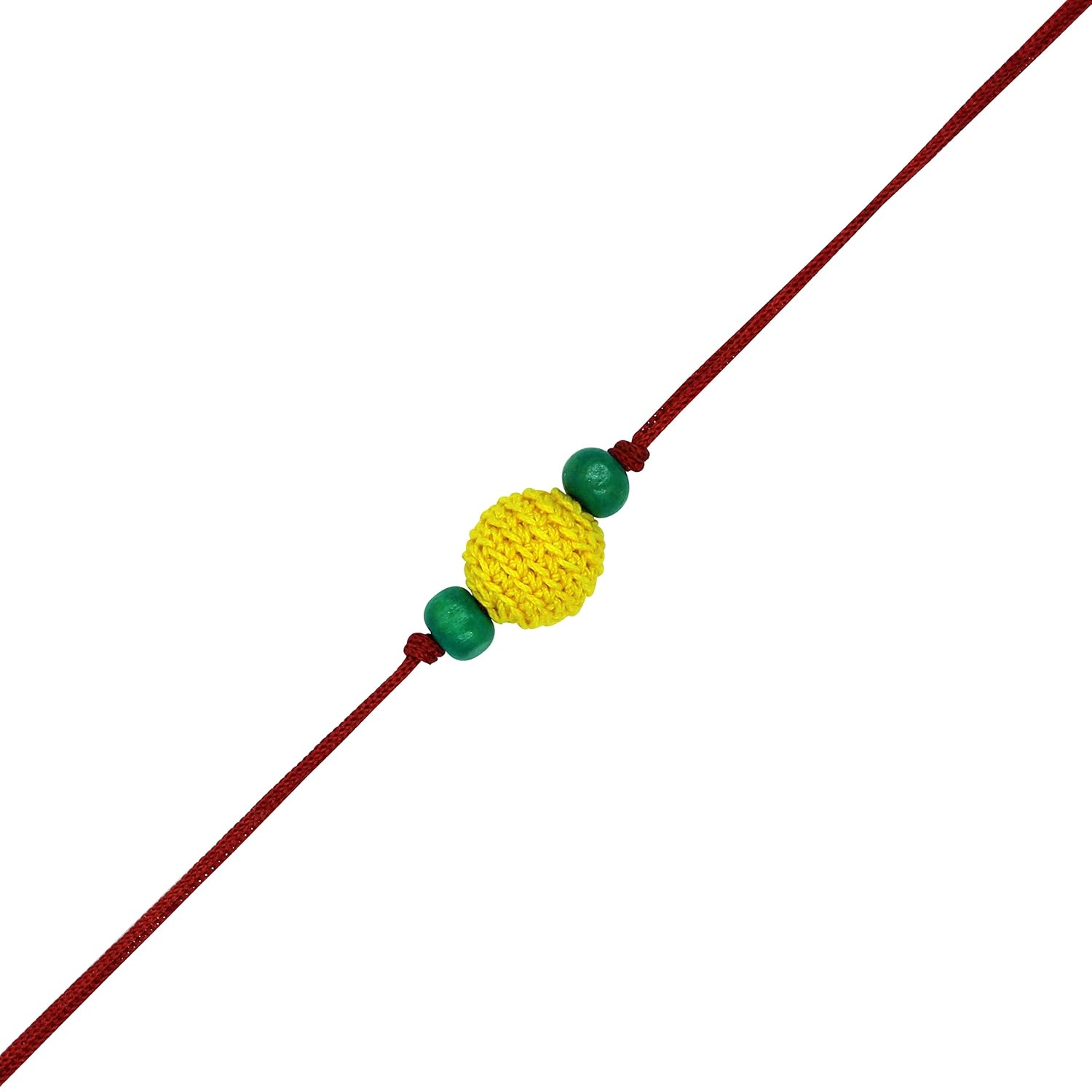 Prapti Handicrafts Handmade Multicolour Crochet Beads Rakhi for Brothers (Pack of 1)
