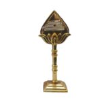 Sri Sisters Golden Lord Murugan Vel Idol for Car Dashboard & Pooja Room | 7cm Divine Vel Showpiece | Stainless Steel Vel with OM Symbol | Spiritual Home Decor & Return Gift