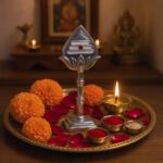 Sri Sisters Lord Murugan Vel for Car Dashboard & Pooja Room | Metal Silver Vel with Lotus Base | Traditional Hindu Decor Showpiece – 7 cm / 2.5 Inch