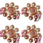 Taj India Handicrafts Metal Flower Shape Diya Decorative Urli Bowl (Size 25.5x25.5x4 CM) (Pack of 4 Pcs) for Your Home Decoration, Office Decoration & Holi and Diwali Decoration