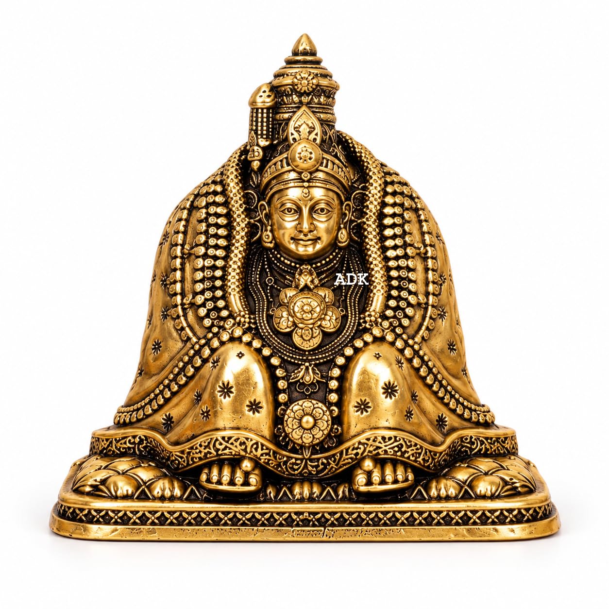 ADK Handicraft Brass Tulja Bhavani Idol, Superfine Tulaja Bhawani Devi Murti for Home Temple, Pooja Mandir and Car Dashboard, Goddess Statue for Navratri, Housewarming and Gifts, 3 Inch
