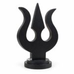ADK Handicraft Original Karungali Ebony Wood Trishul Head Stand, 3 Inch