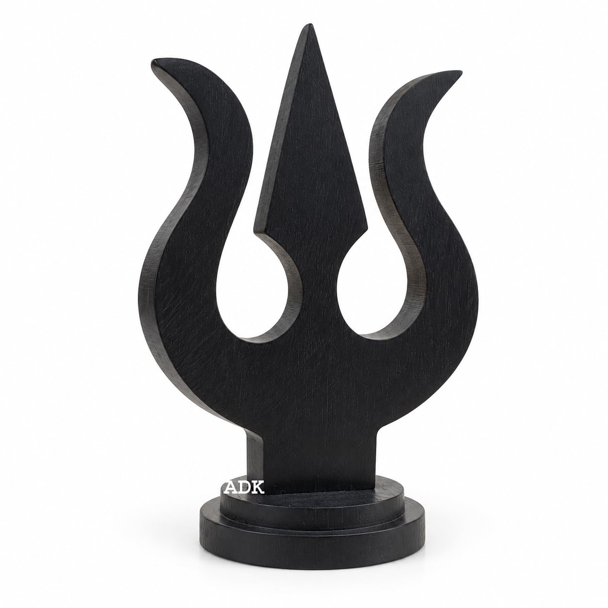 ADK Handicraft Original Karungali Ebony Wood Trishul Head Stand, 3 Inch