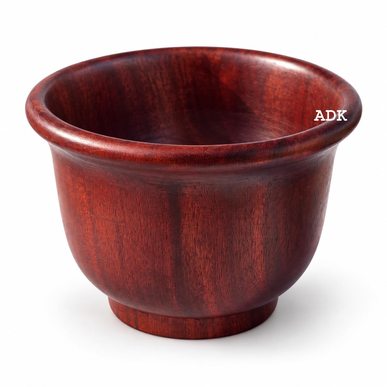 ADK Handicrafts Red Sandalwood Bowl, Handcrafted Original Lal Chandan Wooden Serving Bowl for Fruits, Snacks and Salads, Natural Sandal, 12 cm x 9 cm