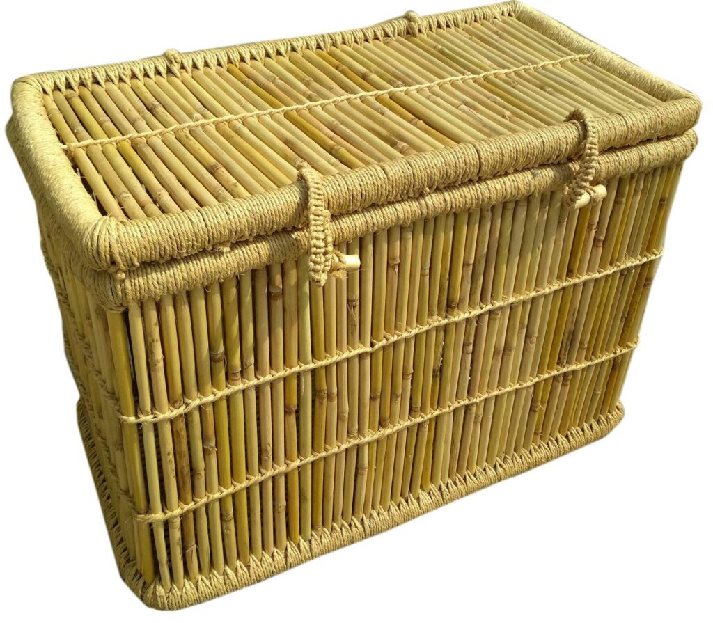 Cane Bamboo Laundry Basket Multicolor