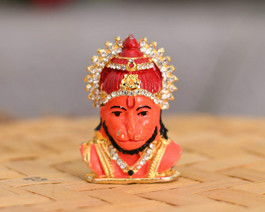Collectible India Lord Hanuman Idol Showpiece Statue - God Hanuman Idol for Car Dashboard - Bajrangbali Handicraft Decorative Spiritual Puja Vastu/Pooja/Puja Gift & Home Decor