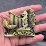DT DECTONE Regular Metal Fridge Magnet, Singapore 3D Metal Magnet for Fridge, Study Table, Office Desk, Premium Gift, Best Home Dcor Item for Travel Enthusiasts, Handmade Crafted Magnet-S1