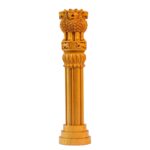 Handicraft Wooden Ashoka Pillar Ashok Stambh for Table