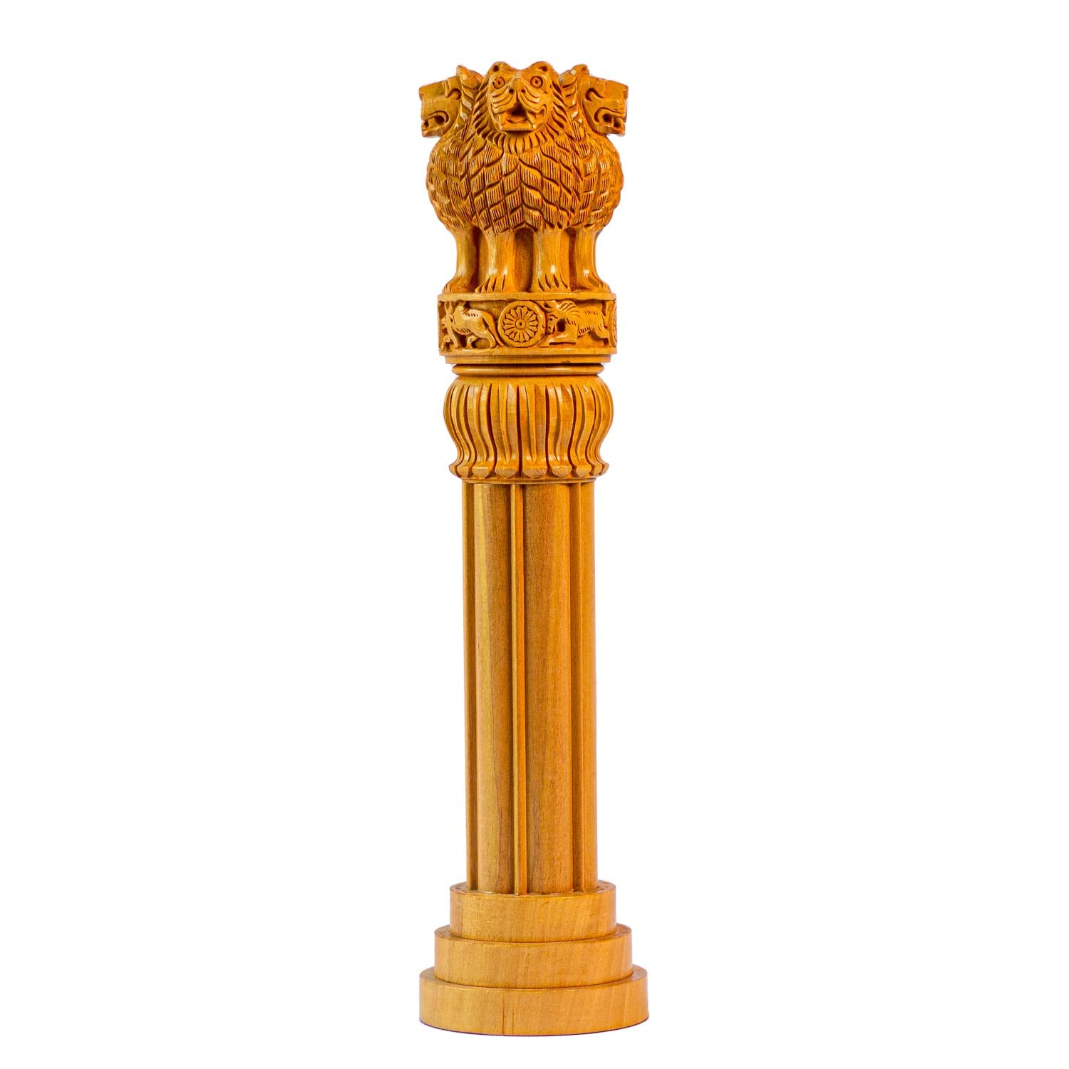 Handicraft Wooden Ashoka Pillar Ashok Stambh for Table