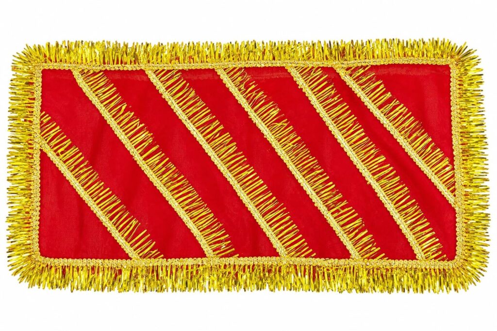 MATA Ki Chunri for MATA Rani, 18 x 10 Inch Red Golden Chunari for Devi Maa, Mandir Puja, Navratri, MATA Chowki & Religious Decoration (1)