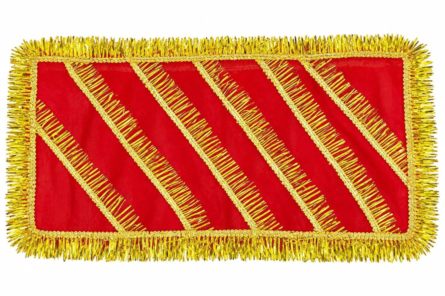 MATA Ki Chunri for MATA Rani, 18 x 10 Inch Red Golden Chunari for Devi Maa, Mandir Puja, Navratri, MATA Chowki & Religious Decoration (1)