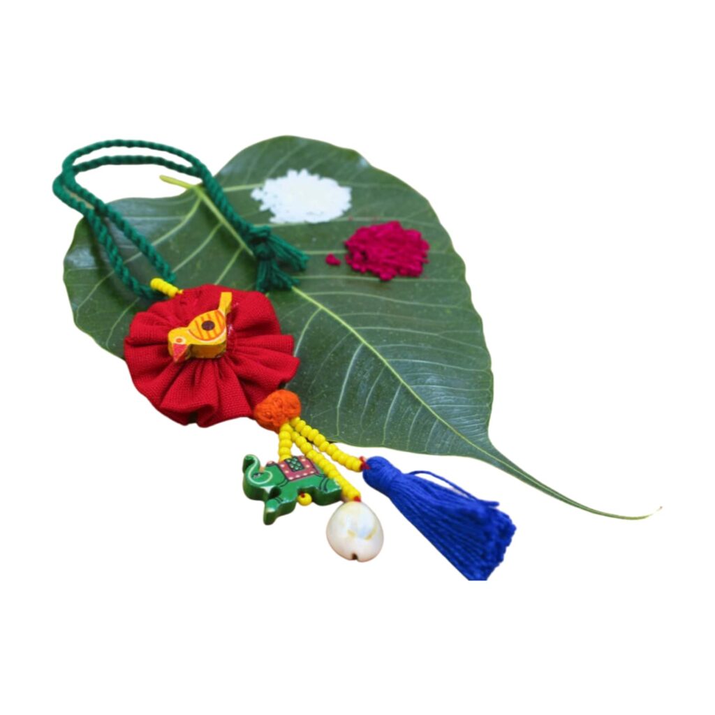 Prapti Handicrafts Handmade Crochet Designer Eco-Friendly Rakhis for Sister, Bhabhi, Reusable Lumba Rakhi, Pack of 1