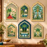 kotart Jharokha MDF Home Decoration Items | Traditional Indian Wall Art Set of 6 | Decorative Wall Decor Items for Living Room Bedroom