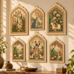 kotart Jharokha Wall Hanging Set of 6 | Traditional Indian Art Prints | Decorative MDF Wall Art & Home Decor Items for Living Room Bedroom